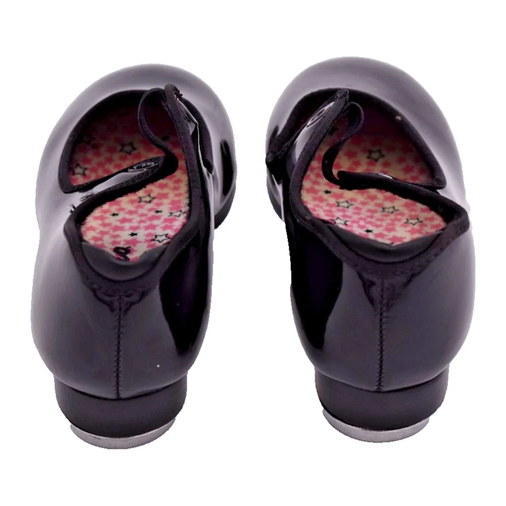 CAPEZIO Tap Shoes -- Black Patent Leather Tele Tone -- Childrens Girls 11 M